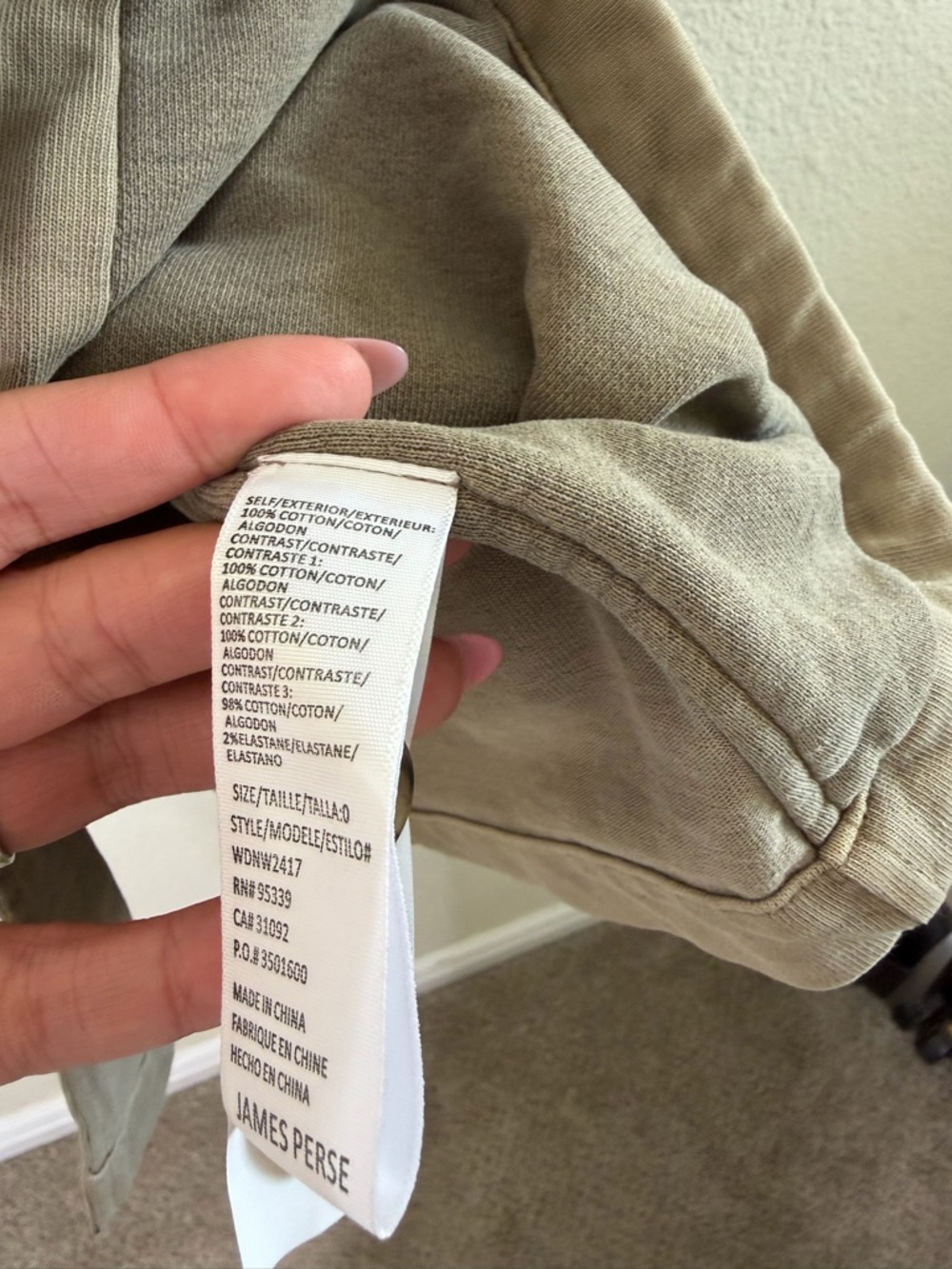 James Perse Mixed Media Surplus Jacket in Coyote Pigment Womens Size 0 / XS - Picture 8 of 9